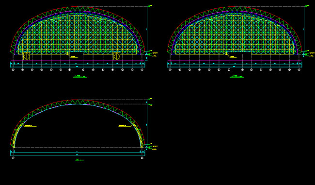 瓦房店跨度110米，拱高35_7米煤棚网架
